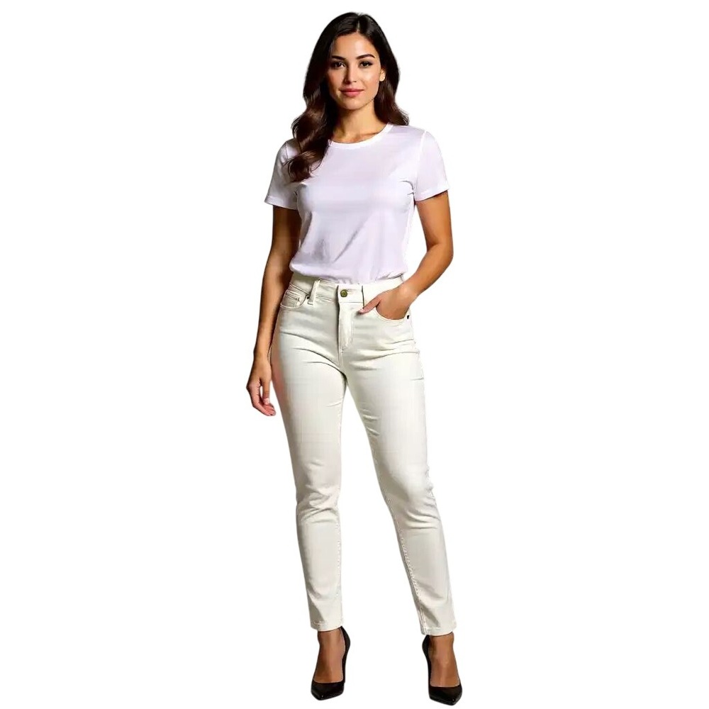 Anne Klein Jeans Womens White AK High Rise Skinny Ankle Denim Pants 8 NWT
